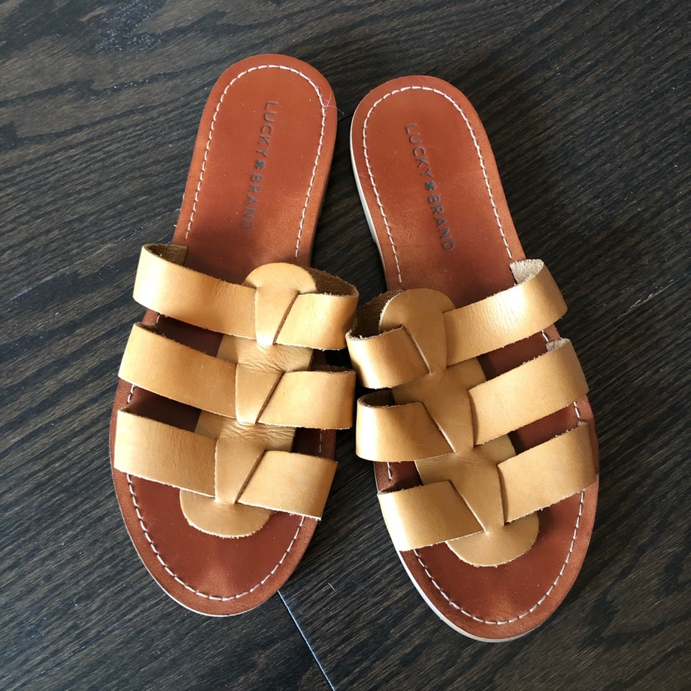 Lucky Brand 100% Leather Slides/Sandals